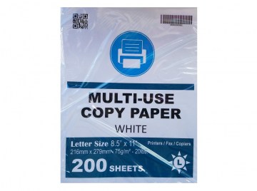 PAPEL DE MAQUINILLA X 200 BLANCO 20 LB.